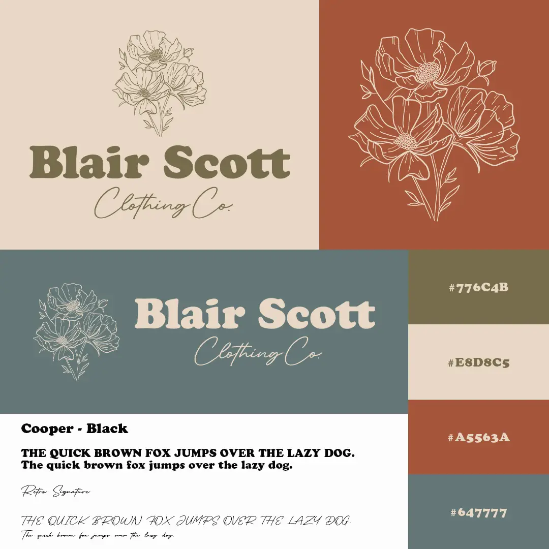 Blair Scott Clothing Co. branding designed by Apex Aesthetics