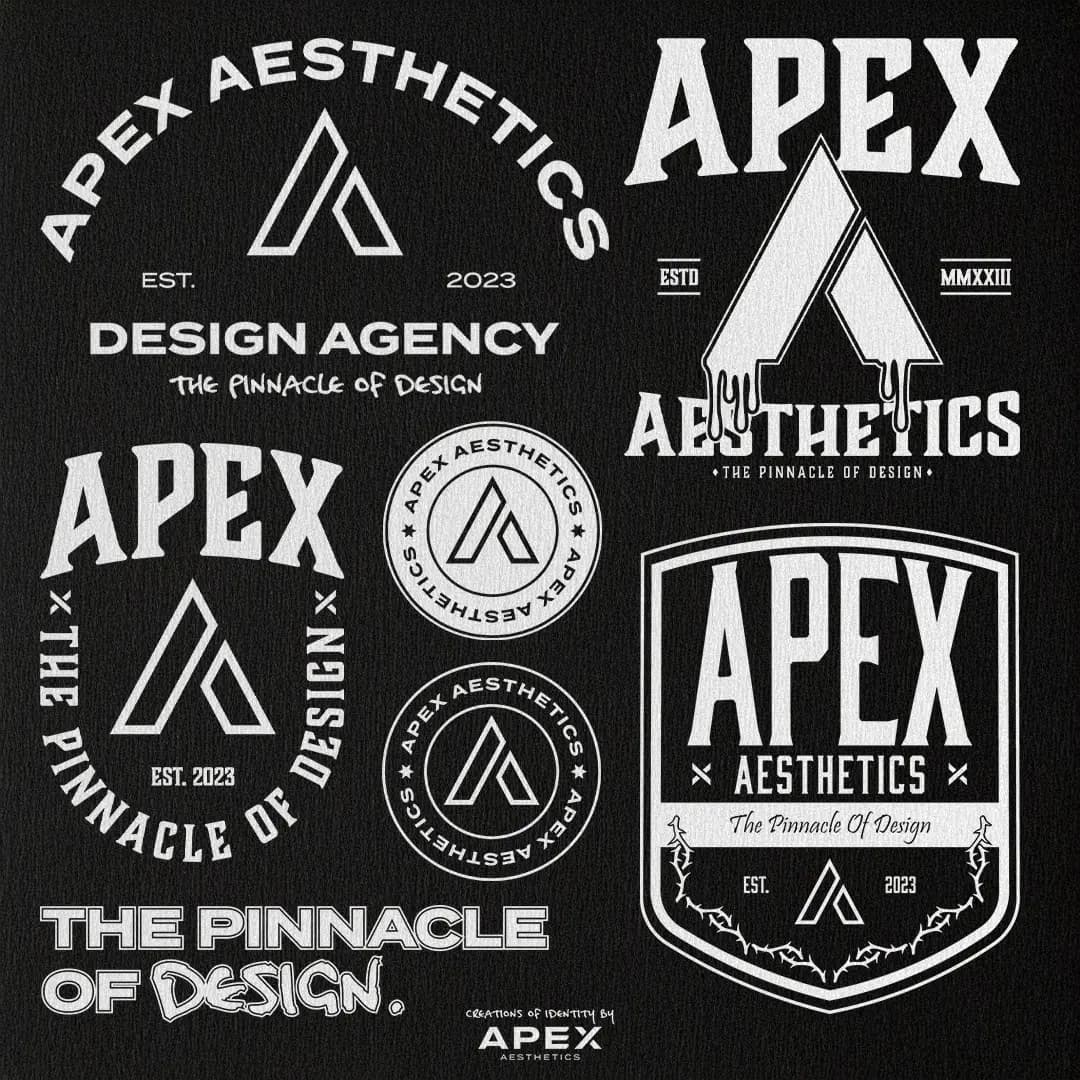 Brand system and collateral designed by Apex Aesthetics