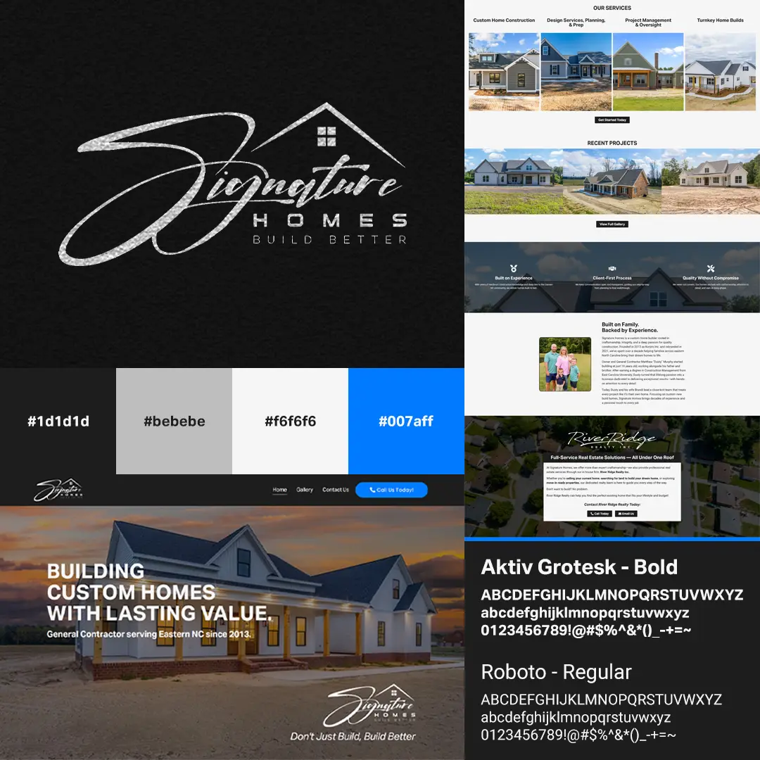 Signature Homes website designed by Apex Aesthetics
